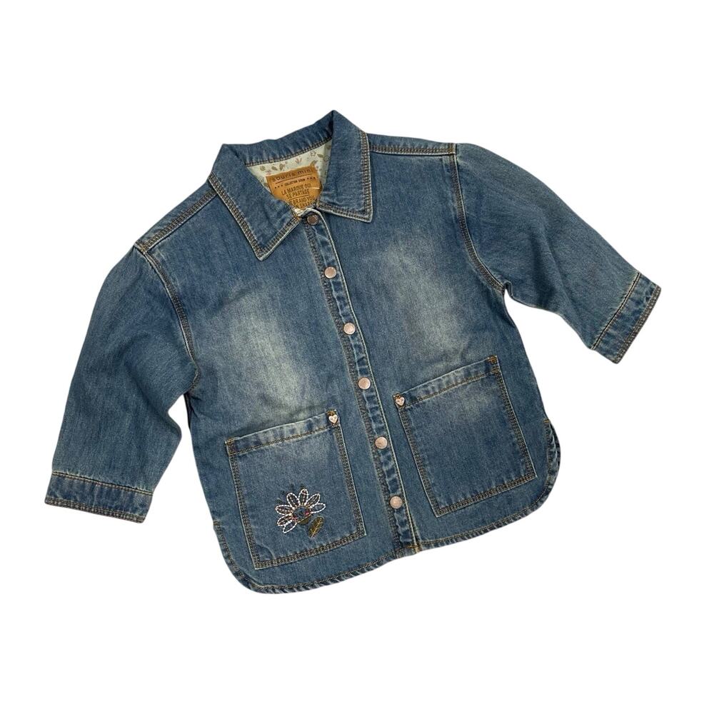 Souris Mini Denim Collection Embroidered Shirt Jacket 12-18 Mos